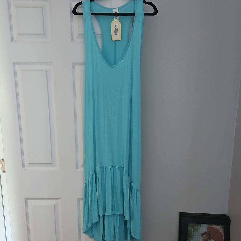 Sew In Love Blue Asymmetrical High-Low Sundress